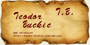 Teodor Buckić vizit kartica